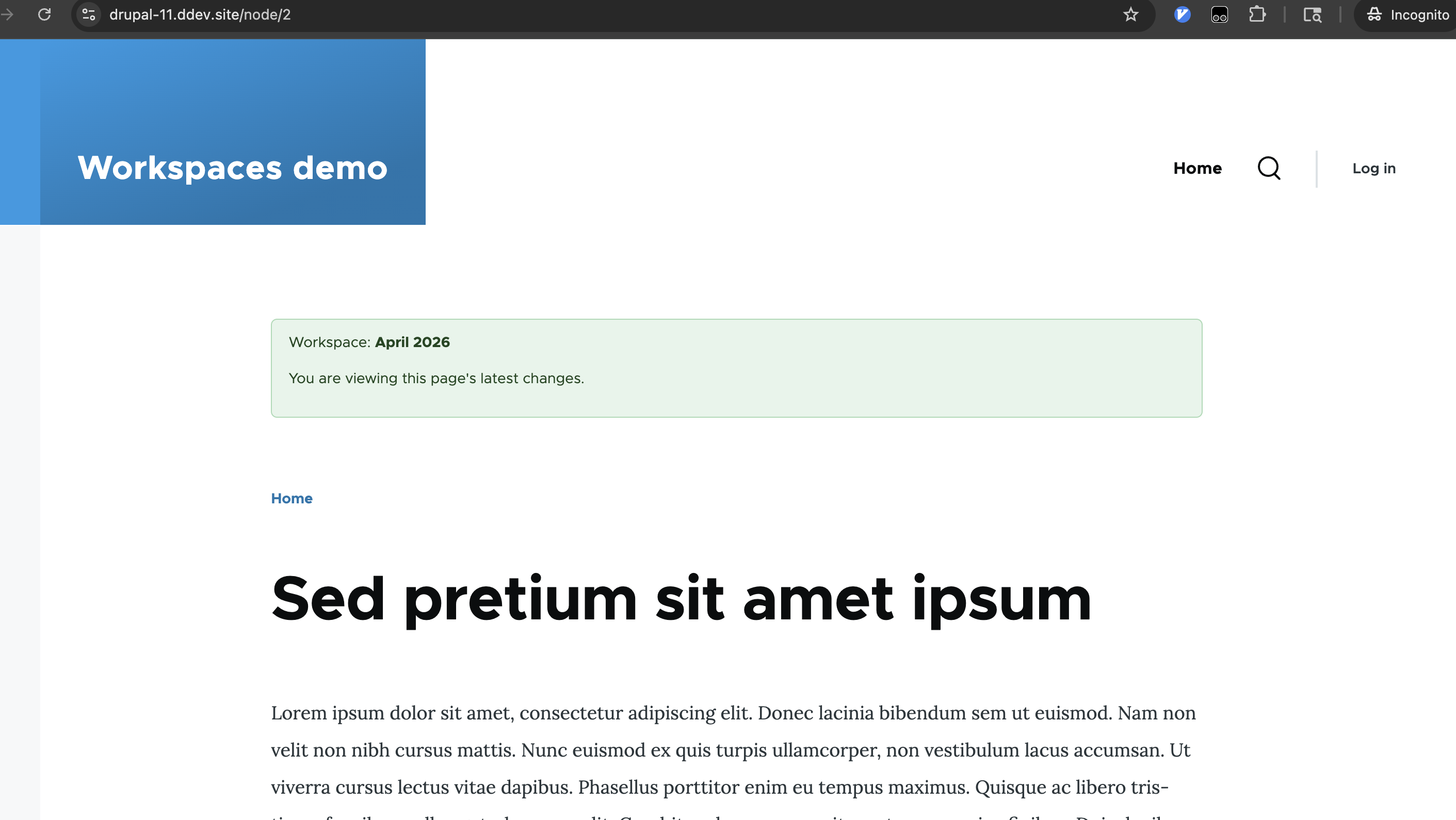 Screenshot showing the custom Workspaces preview indicator